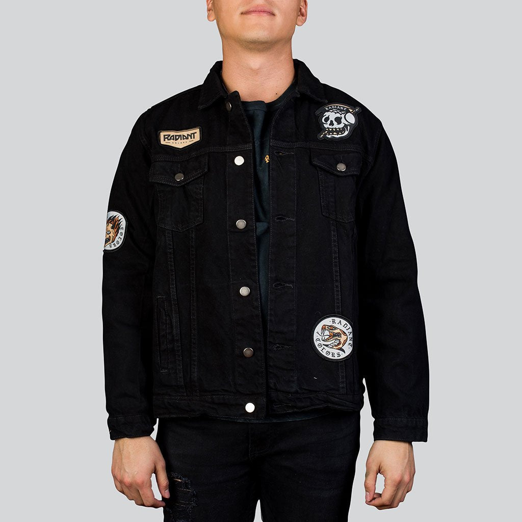 Denim Jacket Black/Beige